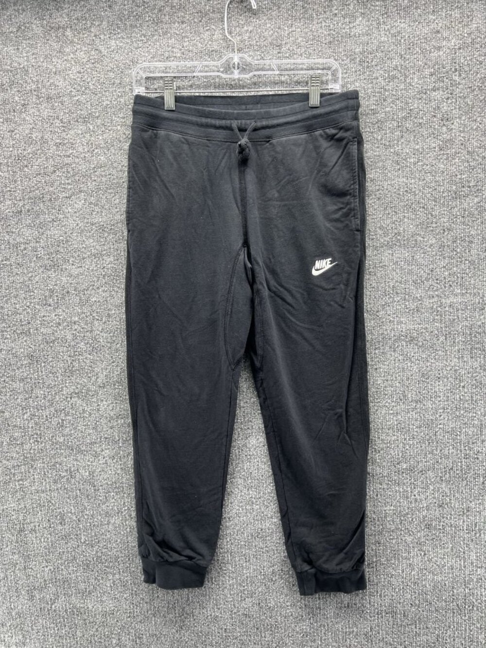 Nike Jogger Sweatpants Mens Medium Black French Terry Elastic Waist Pockets